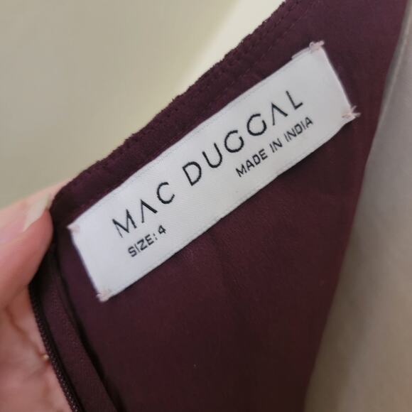 Mac Duggal 8054 Amethyst Purple Ruffle Tiered Cap Sleeve Midi Gown Dress 4 - Picture 12 of 16